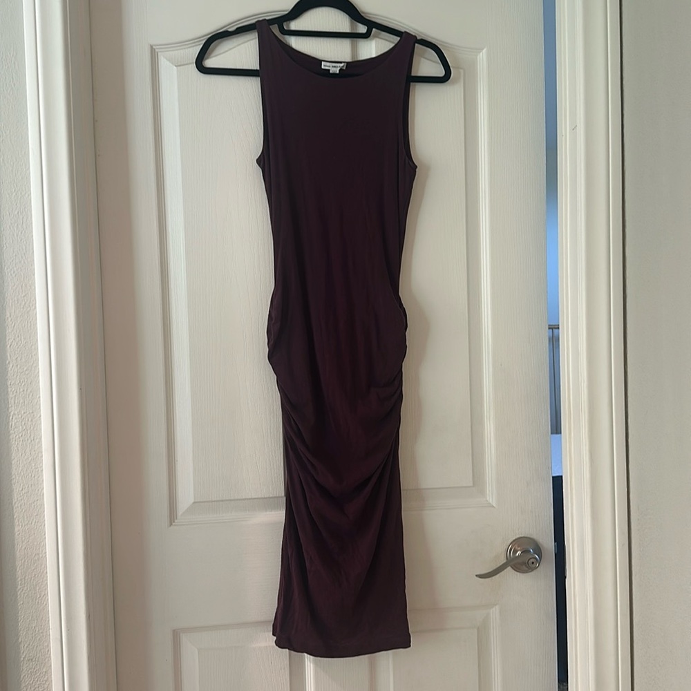 James Perse High Neck Shirred Dress